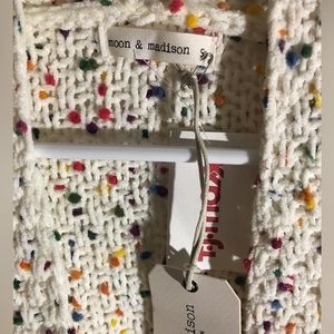 Moon in Madison cozy collection size small rainbow dot cardigan